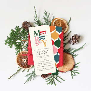 farbenfrohe Weihnachtsfeier Einladung