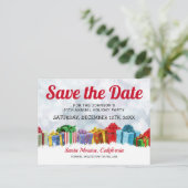 Farbenfrohe Weihnachtsfeier Einladungspostkarte (Stehend Vorderseite)