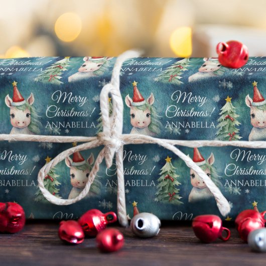 Farbenfrohe Weihnachtsfeier Geschenkpapier