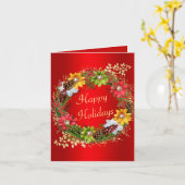 Farbenfrohe Weihnachtsfeier Karte (Gelbe Blume)