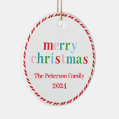 Farbenfrohe Weihnachtsfeier Keramik Ornament (Rechts)