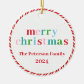 Farbenfrohe Weihnachtsfeier Keramik Ornament (Vorne)