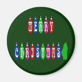 Farbenfrohe Weihnachtsfeier Schriftart Magnet (Vorne)
