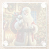 Farbenfrohe Weihnachtsfeier vor dem Fortfahren Glasuntersetzer (Rückseite)