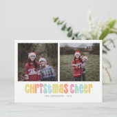 Farbenfrohe Weihnachtsfeier Zwei Fotos Weihnachten (Stehend Vorderseite)