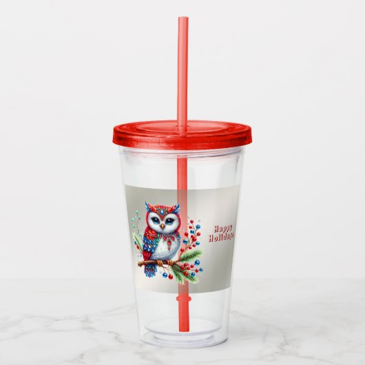 Farbenfrohe Weihnachtsfeiertage Acrylic Tumbler Acryltrinkbecher (Vorderseite)