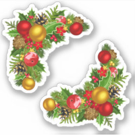 Farbenfrohe Weihnachtsfeiertage Aufkleber