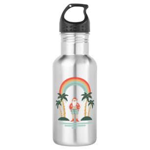 farbenfrohe Weihnachtsfeiertage Edelstahlflasche
