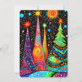 Farbenfrohe Weihnachtsfeiertage Einladung (Rückseite)