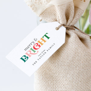 Farbenfrohe Weihnachtsfeiertage Geschenkanhänger