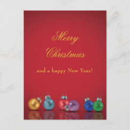 Farbenfrohe Weihnachtsfeiertage Glitzer Ornamente  Feiertagspostkarte