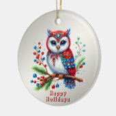 Farbenfrohe Weihnachtsfeiertage Keramik Ornament (Links)