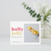 Farbenfrohe Weihnachtsfeiertage mit Foto Postkarte (Stehend Vorderseite)