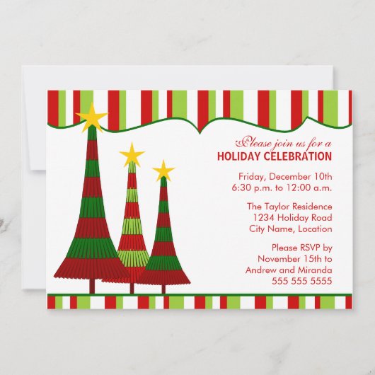 Farbenfrohe Weihnachtsfeiertage Party Einladung (Vorderseite)