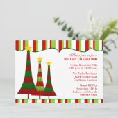 Farbenfrohe Weihnachtsfeiertage Party Einladung (Stehend Vorderseite)