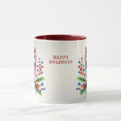 Farbenfrohe Weihnachtsfeiertage-Tasse Tasse (Zentrum)