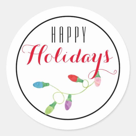 Farbenfrohe Weihnachtsfeiertage/ Weiß Runder Aufkleber (Vorderseite)