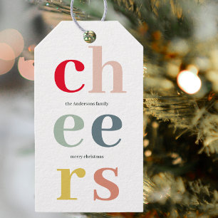Farbenfrohe Weihnachtsfreude   Frohe Feiertage Geschenkanhänger