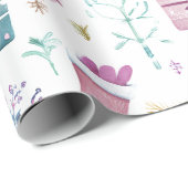 Farbenfrohe Weihnachtsfreude – Wasserfarben-Gesche Geschenkpapier (Rolleneckpunkt)