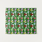 Farbenfrohe Weihnachtsgeländer Muster Wandteppich (Vorderseite (Horizontal))