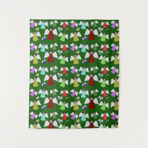 Farbenfrohe Weihnachtsgeländer Muster Wandteppich