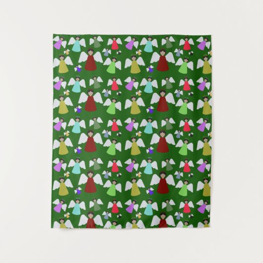 Farbenfrohe Weihnachtsgeländer Muster Wandteppich (Vorderseite)