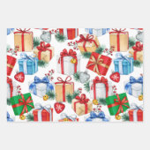 Farbenfrohe Weihnachtsgeschenke Geschenkpapier Set (Vorderseite 3)