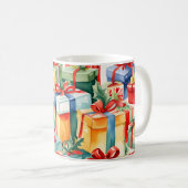 Farbenfrohe Weihnachtsgeschenke Muster Kaffeetasse (VorderseiteRechts)