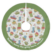 Farbenfrohe Weihnachtsgeschenke Polyester Weihnachtsbaumdecke (Vorderseite)