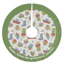 Farbenfrohe Weihnachtsgeschenke Polyester Weihnachtsbaumdecke