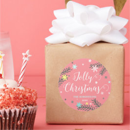 Farbenfrohe Weihnachtsgeschenke Runder Aufkleber