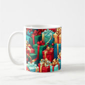 Farbenfrohe Weihnachtsgeschenke, Urlaubsmuster Kaffeetasse (Links)