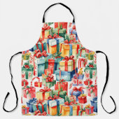 Farbenfrohe Weihnachtsgeschenke Wasserfarben Muste Schürze (Vorderseite)