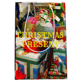 Farbenfrohe Weihnachtsgeschenktasche II Mittlere Geschenktüte