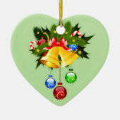 Farbenfrohe Weihnachtsglocken Keramik Ornament (Vorne)