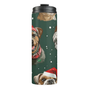 Farbenfrohe Weihnachtshunde – Lustiges Weihnachtsg Thermosbecher