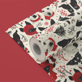 Farbenfrohe Weihnachtshunde Muster Geschenkpapier