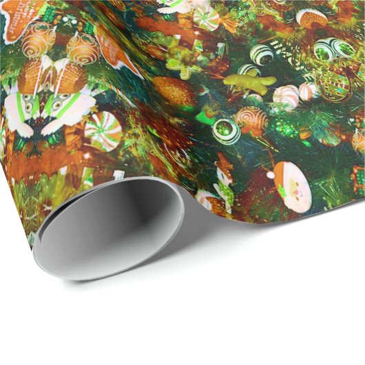 Farbenfrohe Weihnachtskaleidoskop Geschenkpapier (Rolleneckpunkt)