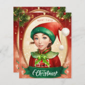 Farbenfrohe Weihnachtskarte (Vorne/Hinten)