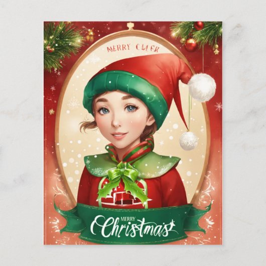 Farbenfrohe Weihnachtskarte (Rückseite)