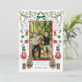 Farbenfrohe Weihnachtskarte Feiertagskarte (Stehend Vorderseite)