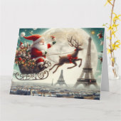 Farbenfrohe Weihnachtskarte im Pariser Ambiente Karte (Gelbe Blume)