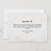 Farbenfrohe Weihnachtskarte mit Gold (Rückseite)