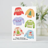 Farbenfrohe Weihnachtskarte ohne Foto  Einladung (Stehend Vorderseite)