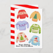 Farbenfrohe Weihnachtskarte ohne Foto  Einladung (Vorne/Hinten)