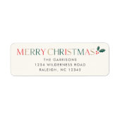 Farbenfrohe Weihnachtskarten-Rücksendeadresse (Vorne)