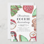 Farbenfrohe Weihnachtskekse Dekorieren Party Einladung (Vorderseite)