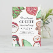 Farbenfrohe Weihnachtskekse Dekorieren Party Einladung (Stehend Vorderseite)
