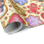 Farbenfrohe Weihnachtskekse Geschenkpapier (Rolleneckpunkt)