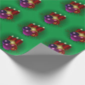Farbenfrohe Weihnachtskerzen Geschenkpapier (Ecke)